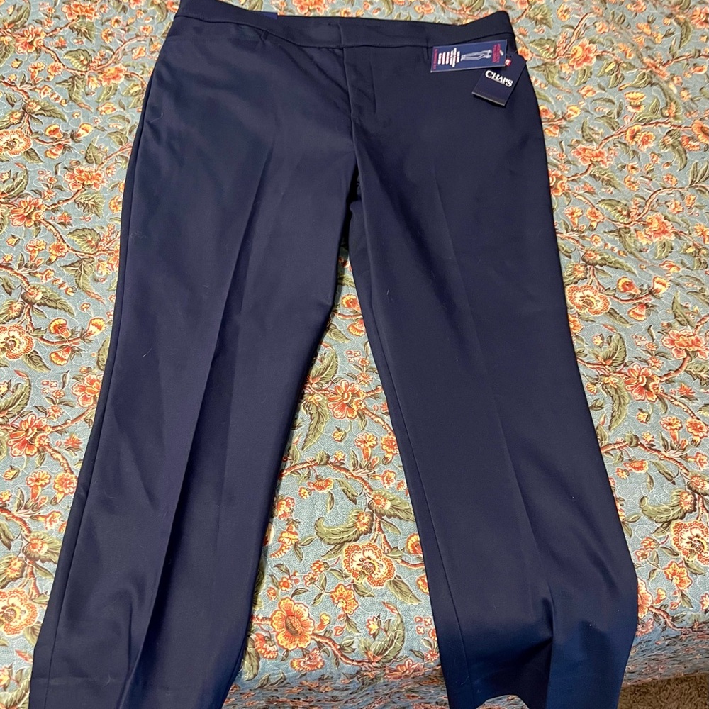 NWT Chaps Women's Navy Trousers